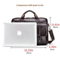 Men's Genuine Leather Briefcase Business Leather File iPad Messenger Bag Coffee