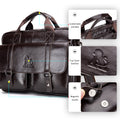 Men's Genuine Leather Briefcase Business Leather File iPad Messenger Bag Coffee 
