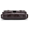 Men's Genuine Leather Briefcase Business Leather File iPad Messenger Bag Coffee