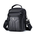 Men's Genuine Leather Shoulder Bag Messenger Briefcase CrossBody Bag  Black