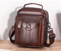 Men's Genuine Leather Shoulder Bag Messenger Briefcase CrossBody Bag Coffee
