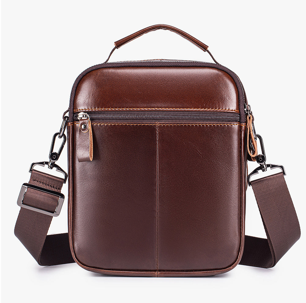 Men's Genuine Leather Shoulder Bag Messenger Briefcase CrossBody Bag Coffee