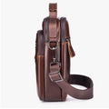 Men's Genuine Leather Shoulder Bag Messenger Briefcase CrossBody Bag Coffee