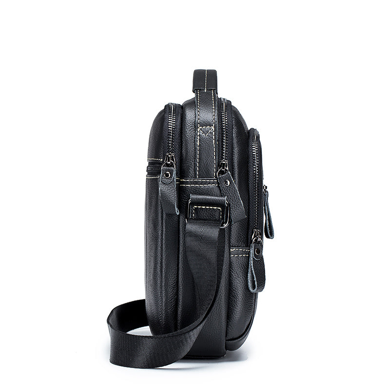 Men's Genuine Leather Shoulder Bag Messenger Briefcase CrossBody Handbag Black