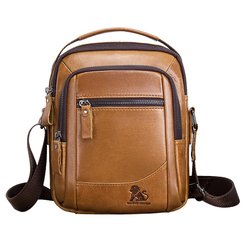 Men's Genuine Leather Shoulder Bag Messenger Briefcase CrossBody Handbag Brown