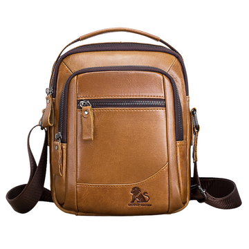 Men's Genuine Leather Shoulder Bag Messenger Briefcase CrossBody Handbag Brown