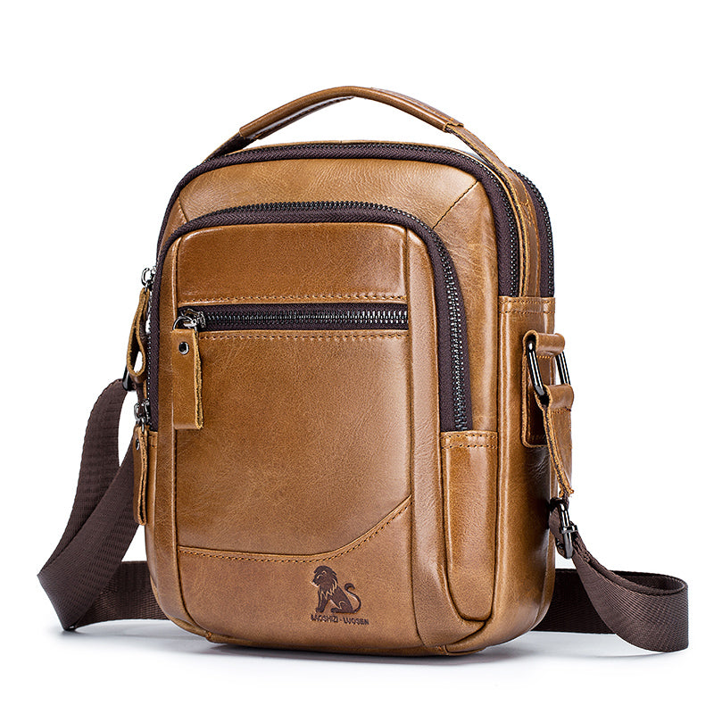 Men's Genuine Leather Shoulder Bag Messenger Briefcase CrossBody Handbag Brown