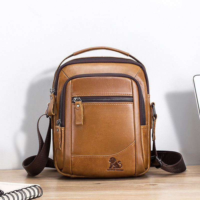 Men's Genuine Leather Shoulder Bag Messenger Briefcase CrossBody Handbag Brown