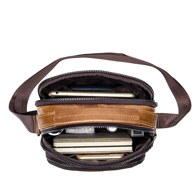 Men's Genuine Leather Shoulder Bag Messenger Briefcase CrossBody Handbag Brown