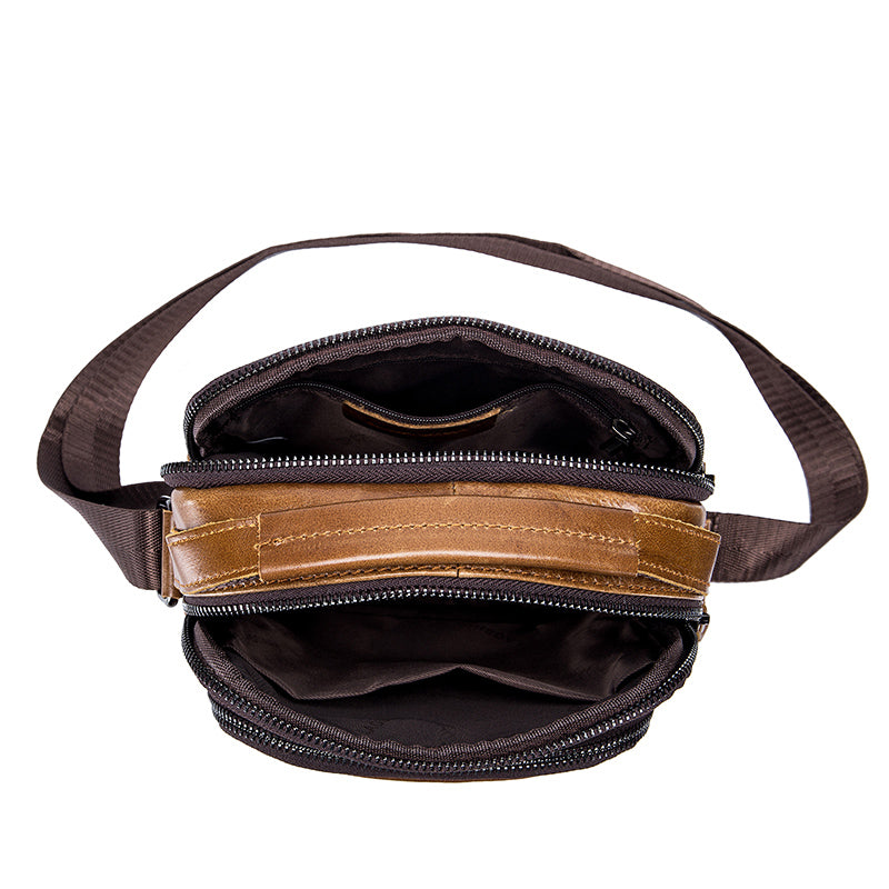 Men's Genuine Leather Shoulder Bag Messenger Briefcase CrossBody Handbag Brown