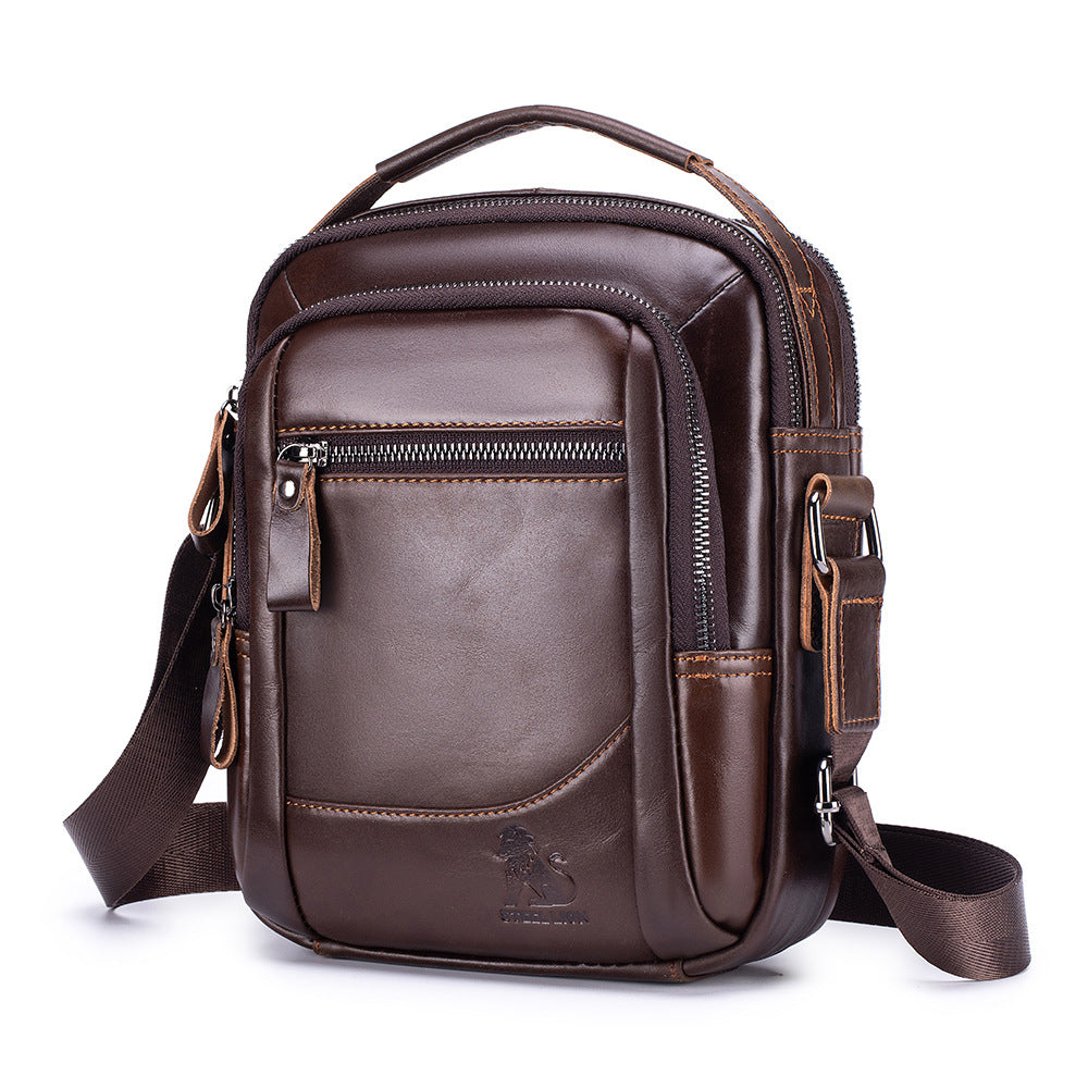 Men's Genuine Leather Shoulder Bag Messenger Briefcase CrossBody Handbag Coffee