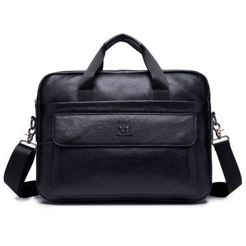 Men's Leather 15.6" Laptop Bag Briefcase Busines Shoulder Bag Handbag Black
