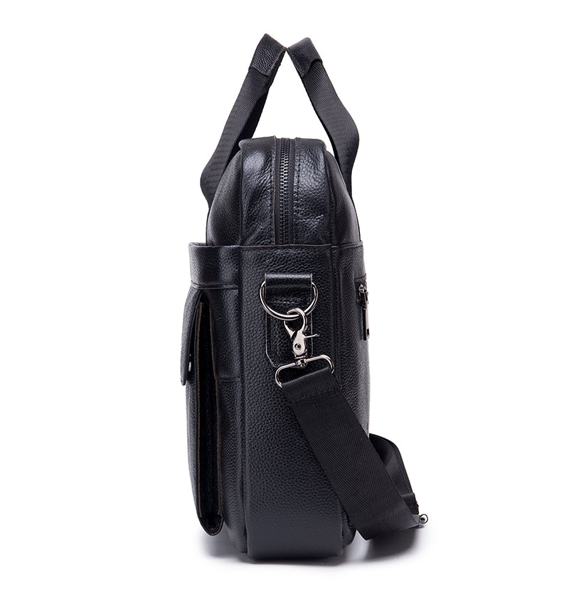 Men's Leather 15.6" Laptop Bag Briefcase Busines Shoulder Bag Handbag Black