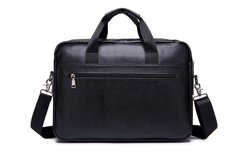 Men's Leather 15.6" Laptop Bag Briefcase Busines Shoulder Bag Handbag Black