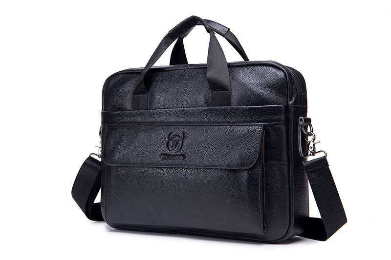 Men's Leather 15.6" Laptop Bag Briefcase Busines Shoulder Bag Handbag Black
