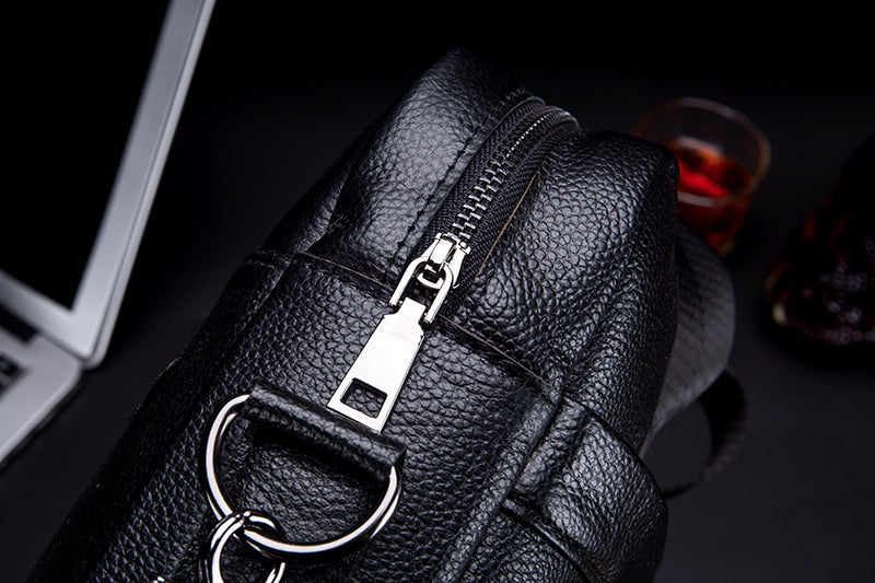 Men's Leather 15.6" Laptop Bag Briefcase Busines Shoulder Bag Handbag Black