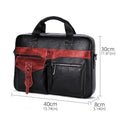 Men's Leather Business Bag Shoulder Conference Computer Messenger Bag Red