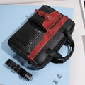 Men's Leather Business Bag Shoulder Conference Computer Messenger Bag Red