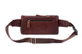 Men's Leather Fanny Pack Vintage Crossbody Chest Waist Belt Bag Coffee