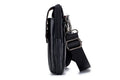 Men's Leather Waist Fanny Pack Mobile Phone Belt Waist Bag Black