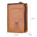 Men's Leather Wallet with Coin Pocket RFID Bifold Purse Card Holder Gift Brown