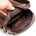 Men's Small Leather Shoulder Bag Messenger Pack Crossbody Travel Bag Brown