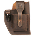 Men's Vintage Leather Belt Bag Cell Phone Purse Waist Bag Coffee