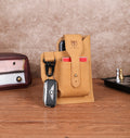 Men's Vintage Leather Belt Bag Cell Phone Purse Waist Bag Yellow