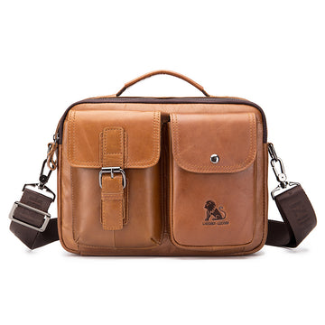 Mens Messenger Bag Vintage Waterproof Leather Laptop Retro Office Briefcase