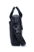 Mens 14 Inch Laptop Leather Briefcase Bag Office College Messenger Bag Black