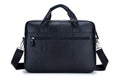 Mens 14 Inch Laptop Leather Briefcase Bag Office College Messenger Bag Black