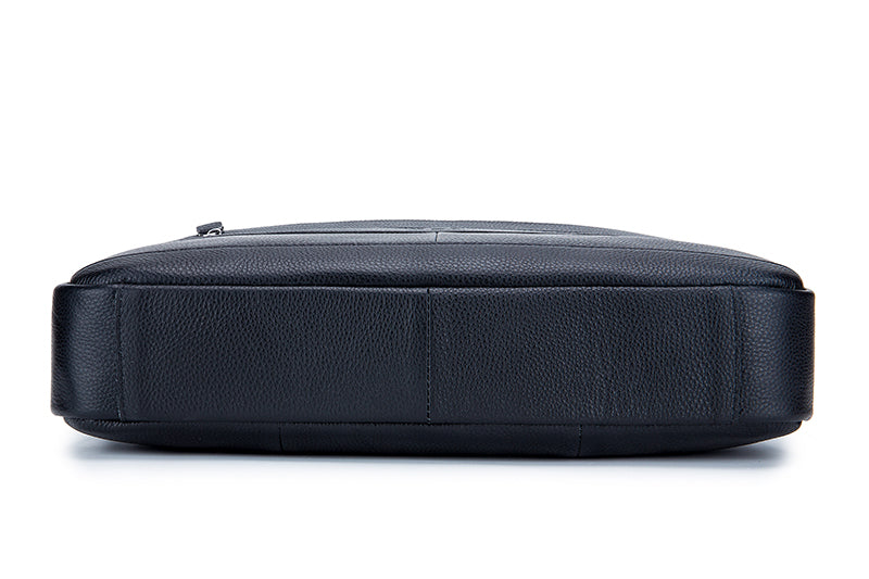 Mens 14 Inch Laptop Leather Briefcase Bag Office College Messenger Bag Black