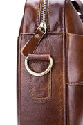Mens 14 Inch Laptop Leather Briefcase Bag Office College Messenger Bag Brown