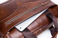 Mens 14 Inch Laptop Leather Briefcase Bag Office College Messenger Bag Brown