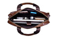 Mens 14 Inch Laptop Leather Briefcase Bag Office College Messenger Bag Brown