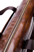 Mens 14 Inch Laptop Leather Briefcase Bag Office College Messenger Bag Brown