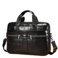 Mens 15 Inch Leather Laptop Messenger Bags Best Business Travel Briefcases Black