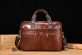 Mens 15 Inch Leather Laptop Messenger Bags Best Business Travel Briefcases Brown