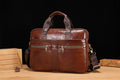 Mens 15 Inch Leather Laptop Messenger Bags Best Business Travel Briefcases Brown