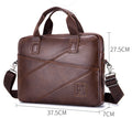 Mens Briefcase Bag Genuine Leather 14 inch Shoulder Laptop Crossbody Bag Brown