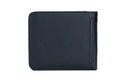 Mens Cowhide Leather Trifold RFID Wallet Slim with 2 ID Windows Black