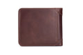 Mens Cowhide Leather Trifold RFID Wallet Slim with 2 ID Windows Coffee