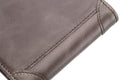 Mens Cowhide Leather Trifold RFID Wallet Slim with 2 ID Windows Grey