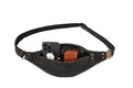 Mens Crazy Horse Leather Fanny Pack Belt Phone Waist Bag Black