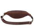 Mens Crazy Horse Leather Fanny Pack Belt Phone Waist Bag Brown