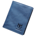 Mens Genuine Leather Bifold Wallet RFID Blocking Credit Card Holder Blue