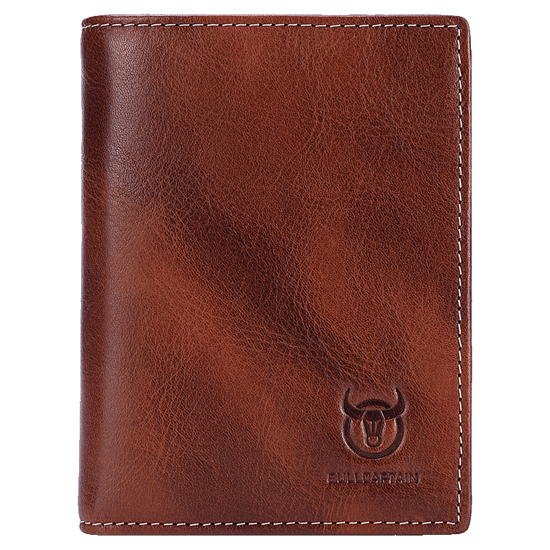 Mens Genuine Leather Bifold Wallet RFID Blocking Credit Card Holder Coffee
