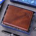 Mens Genuine Leather Bifold Wallet RFID Blocking Credit Card Holder Coffee