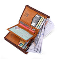 Mens Genuine Leather Bifold Wallet RFID Blocking Credit Card Holder Coffee