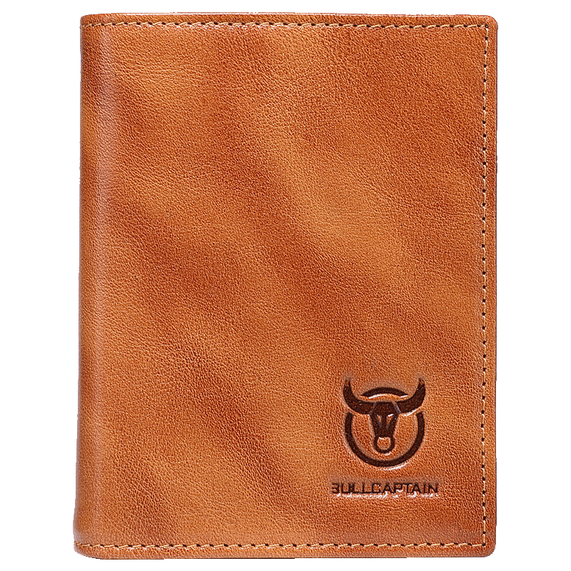 Mens Genuine Leather Bifold Wallet RFID Blocking Credit Card Holder Coffee Brown